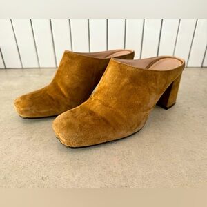 Barney’s New York Heeled Suede Mule, 38, Lt Brown